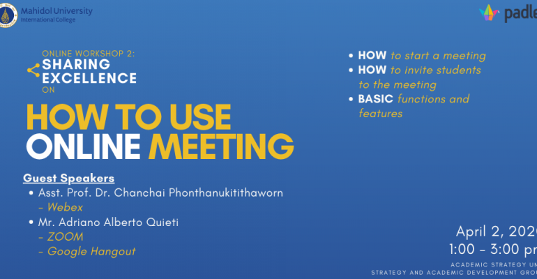 Online Workshop How to use online meeting WebEx Google Hangout