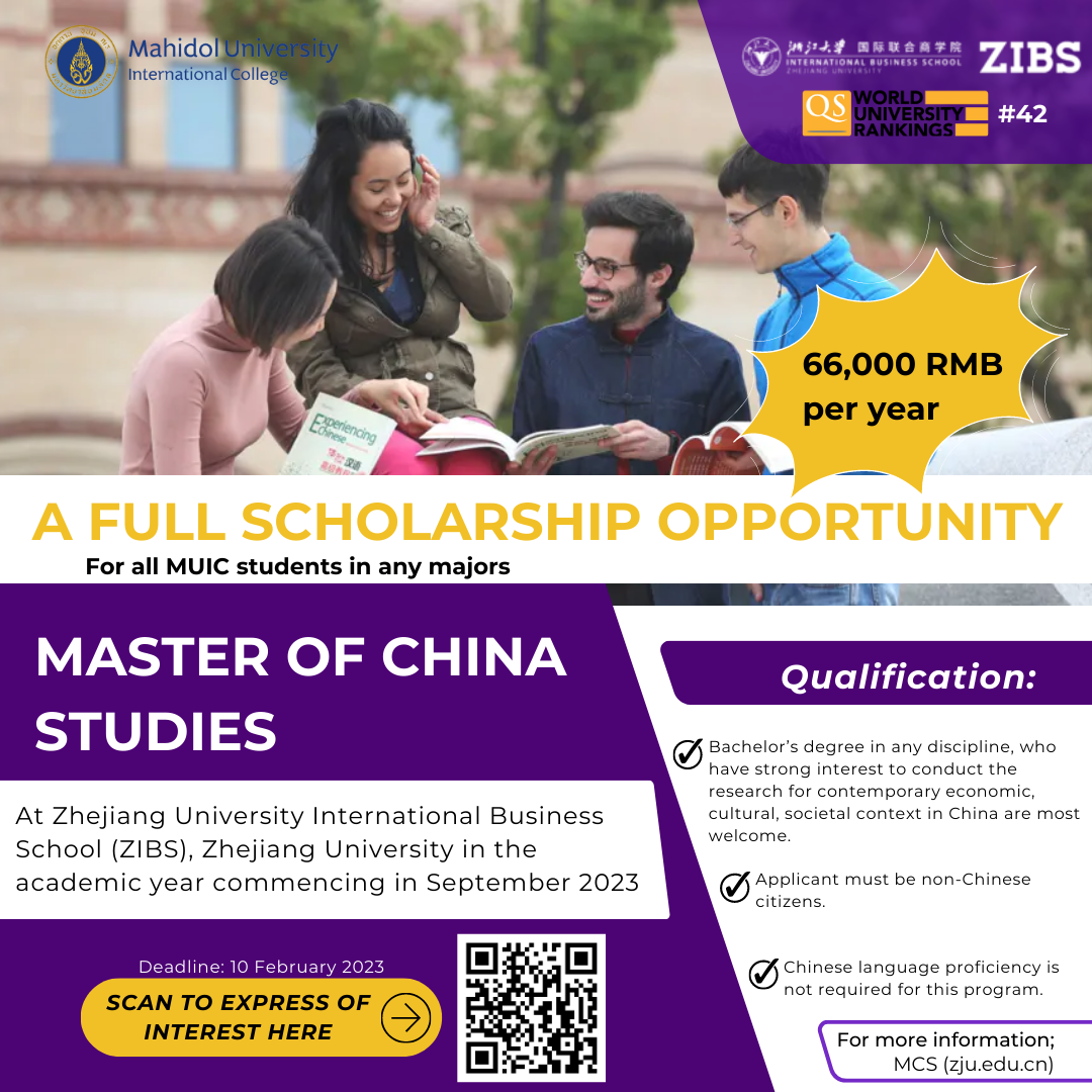 A Full scholarship Opportunity to study “Master of China Studies” at ...