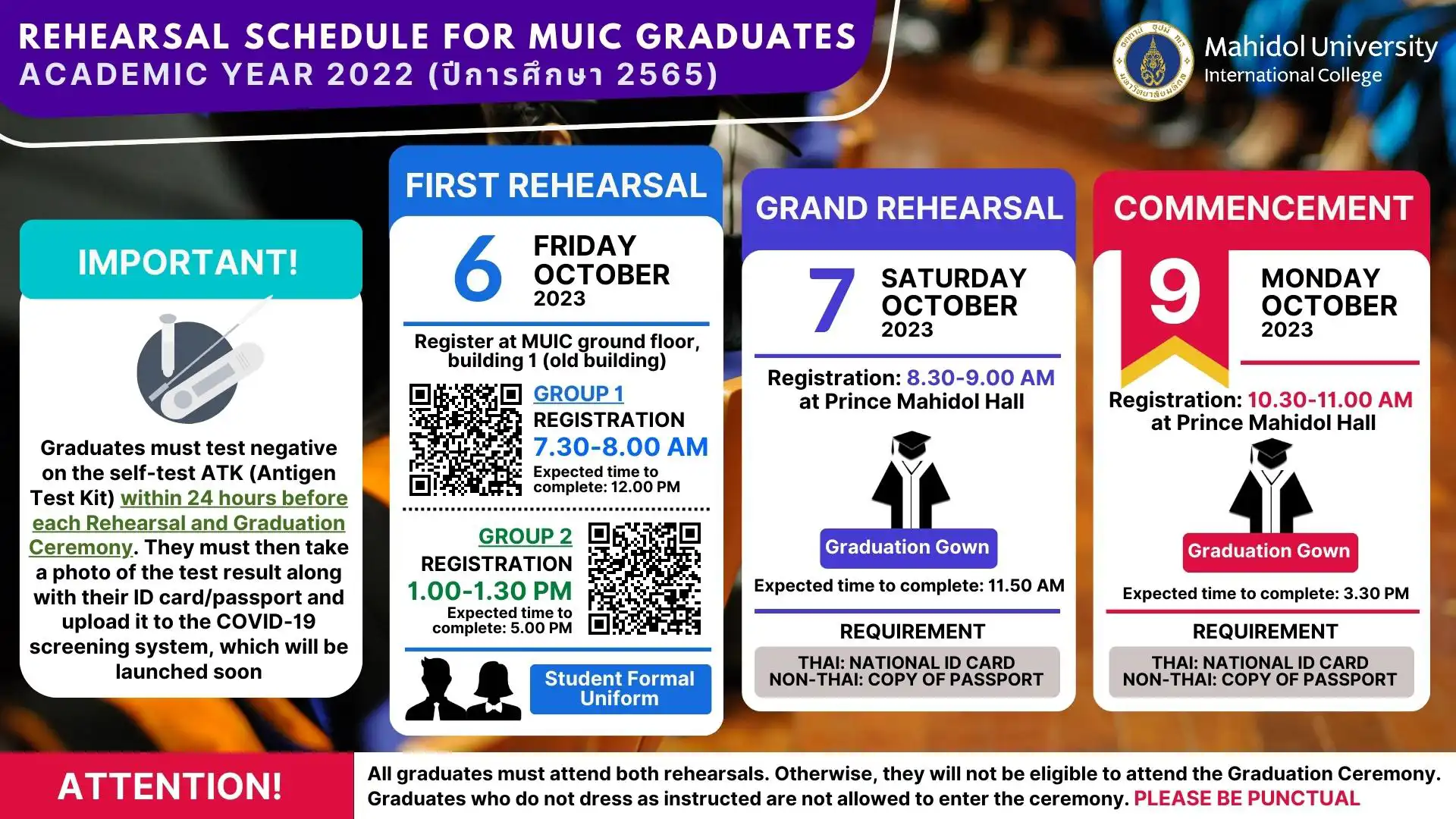 Schedule of Rehearsal – MUIC: Mahidol University International College ...