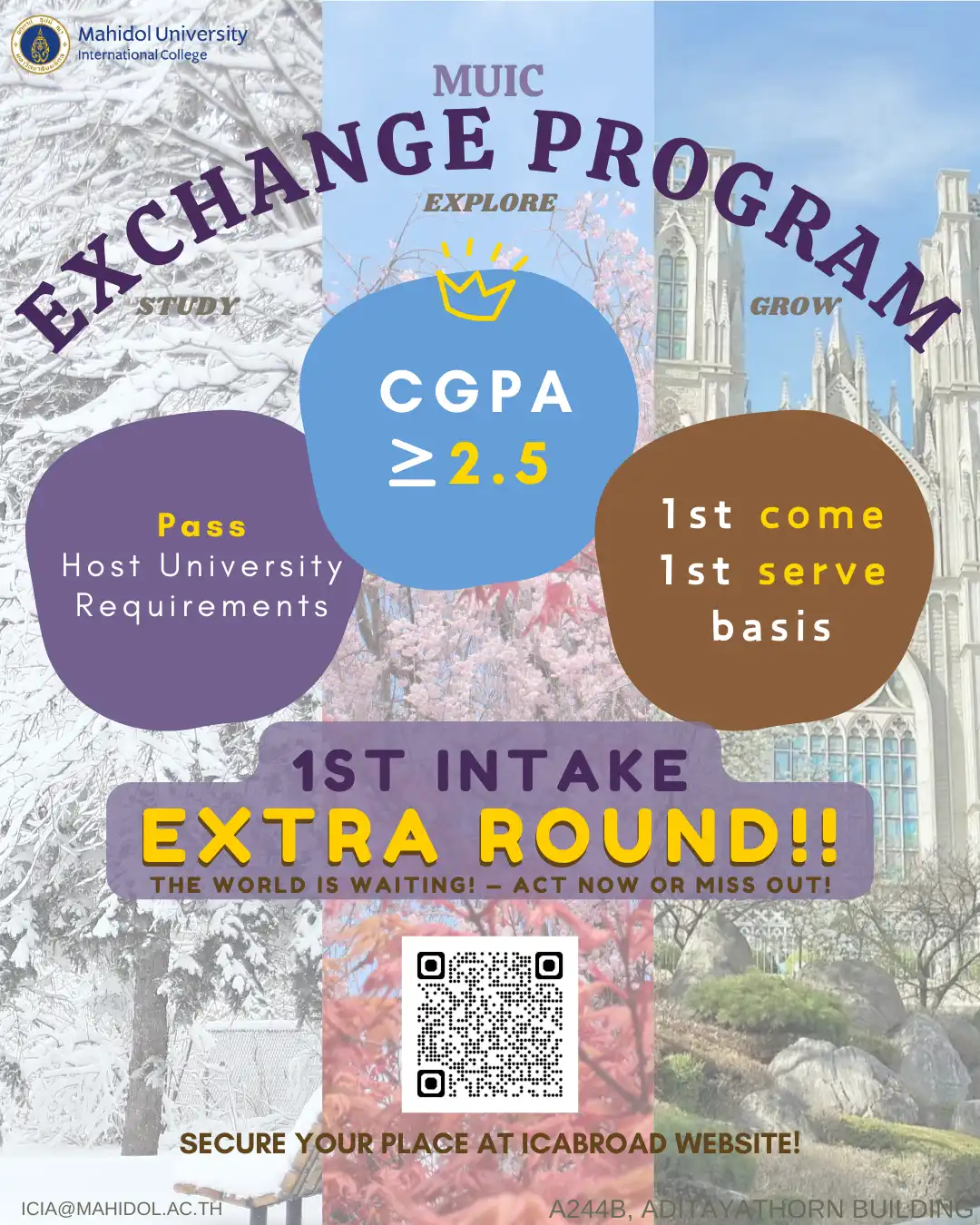 Extra Round Open for MUIC Exchange Program 2025 copy